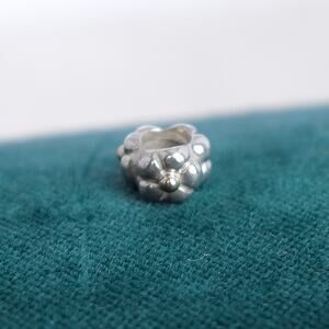 Pandora Gold Tipped Flower Charm 790125 Retired 925 Silver 14K Gold Floral Bead